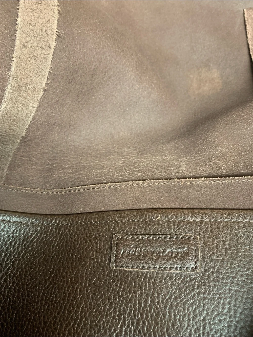 Red Envelope Brown Leather Messenger Bag